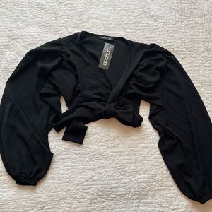 Boohoo tie front crop.